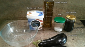 Ingredientes berenjenas con miel