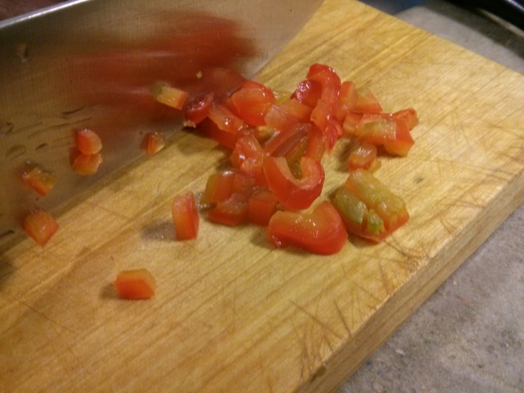 Picamos las verduras muy finas para que sea más fácil de triturar