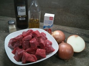 Ingredientes de la Carne guisada con nata