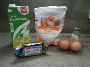 Ingredientes de los crepes franceses