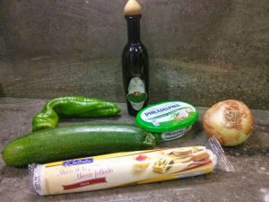 Ingredientes de la trenza de verduras