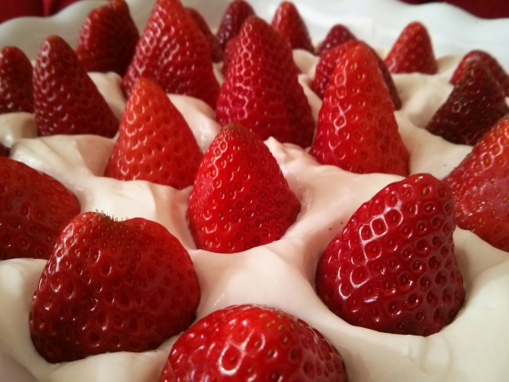 Tarta de fresas y yogur