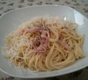 Pasta panna e prosciutto